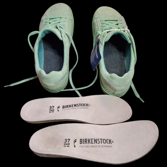 Birkenstock Bend Low Lace-Up Suede Matcha Green Sneakers Women Size 6 - Picture 2 of 16